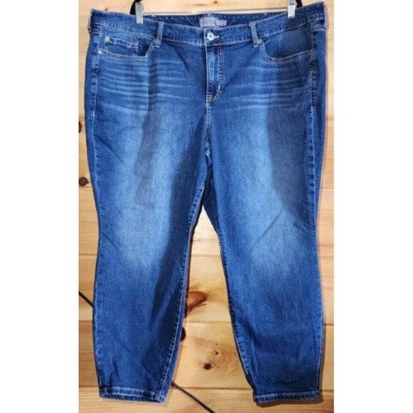Torrid Blue Skinny Jeans Plus Size 26 S Short Cotton Distressed Vintage stretch - Picture 1 of 14